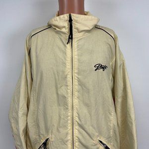 Drift Boardwear Windbreaker Jacket Vtg Embroidered Beige Size XL